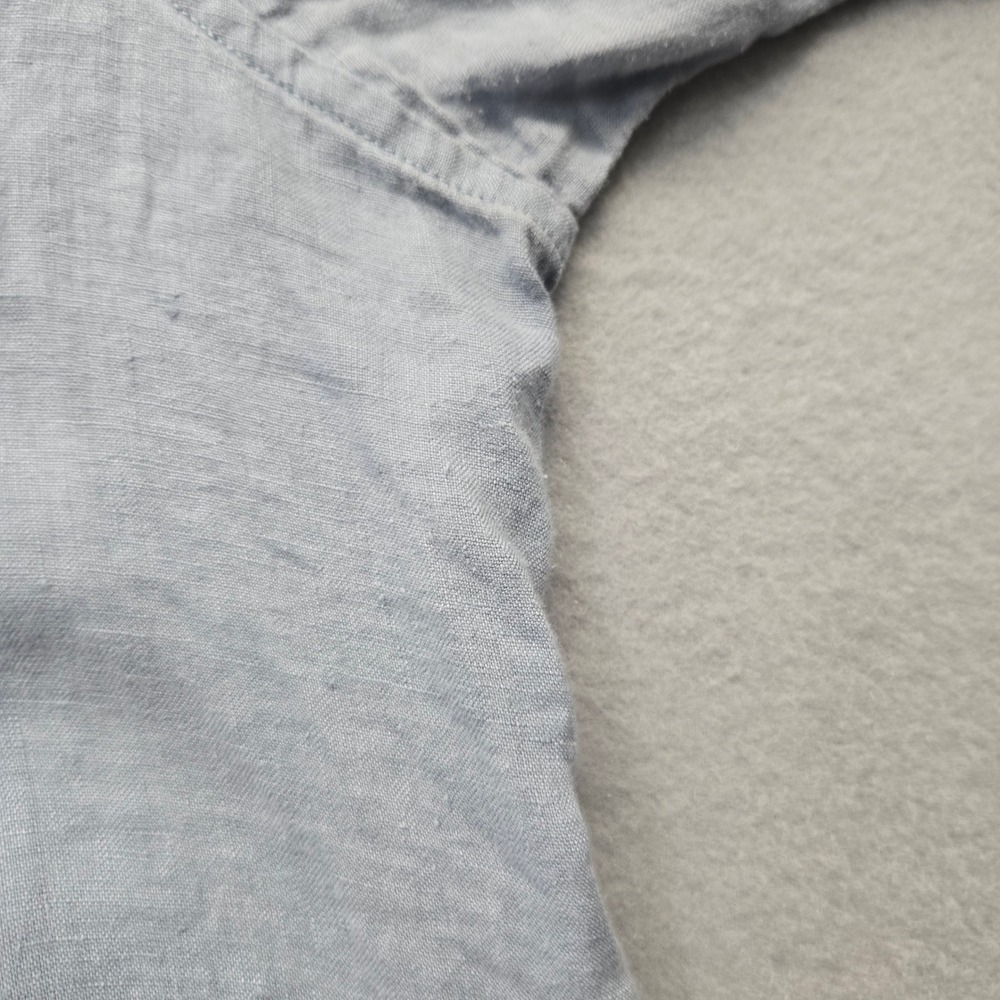 Lauren Ralph Lauren Womens XL Light Blue‎ 100% Linen Roll Tab Button Down Shirt - Picture 10 of 11